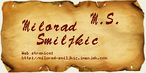 Milorad Smiljkić vizit kartica